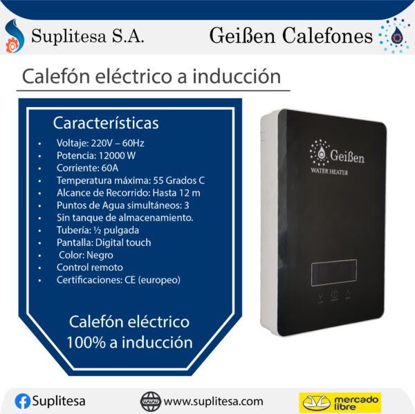 Calefón eléctrico 12KW - 220V - Imagen 2